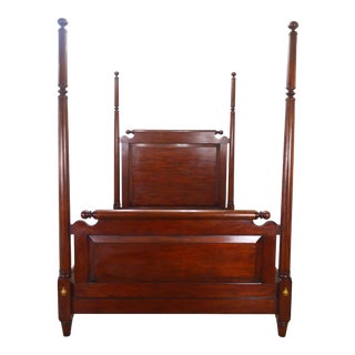 Ralph Lauren Solid Mahogany Queen Poster Bed Frame For Sale