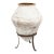 1930s Greek Terracotta Olive Oil Jar on Custom Wrought Iron Stand For Sale