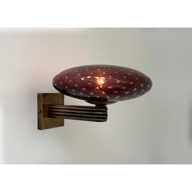 Fabio Ltd 21st Century Bronzed and Amethyst Bubbles Glass Shade Deco Sconce by Fabio LTD For Sale - Image 4 of 7