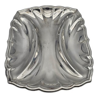 Reed & Barton Chippendale-Style Silver Plate Three-Section Relish Dish, 10.5" For Sale