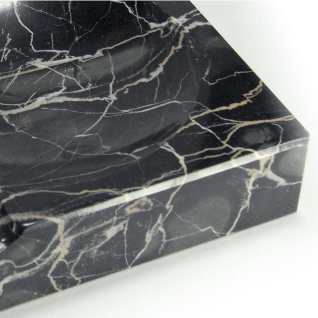 Black Vintage Art Deco Black Marble Ashtray, 1930s For Sale - Image 8 of 9