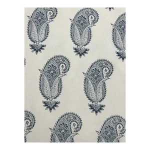 Laura & Kiran Fabric Antique Paisley Print 0996/3 / Wedgewood/White 8 1/2 Yards