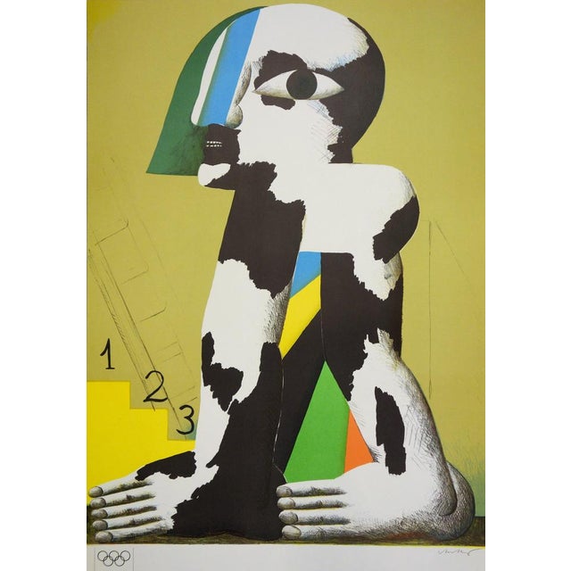 Horst Antes (1936) Munich 1972 Olympics Original color lithograph poster Signed in the plate On poster paper, 64 x 101 cm...