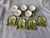 Vintage Majolica Style Shell Cup and Saucers Set of 9 Pieces For Sale - Image 11 of 17