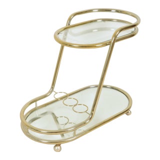 1970’s Tubular Gold Bar Cart For Sale