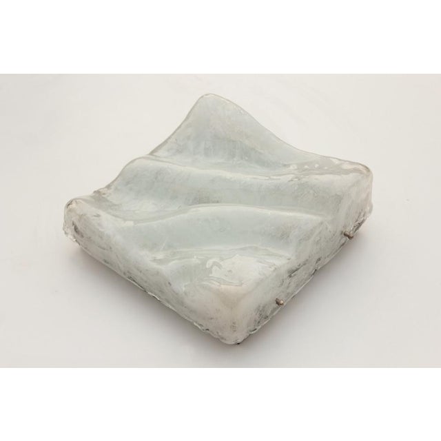 Black Large Square Brutalist Recessed Light in Amorphous Glass, 1960s For Sale - Image 8 of 16