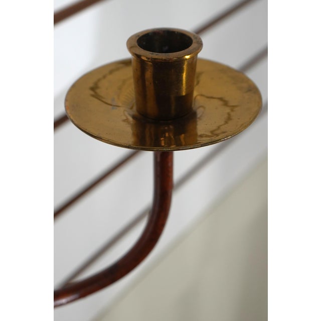 1990s Pair Maitland Smith Regency Iron & Brass Candelabras For Sale - Image 5 of 10
