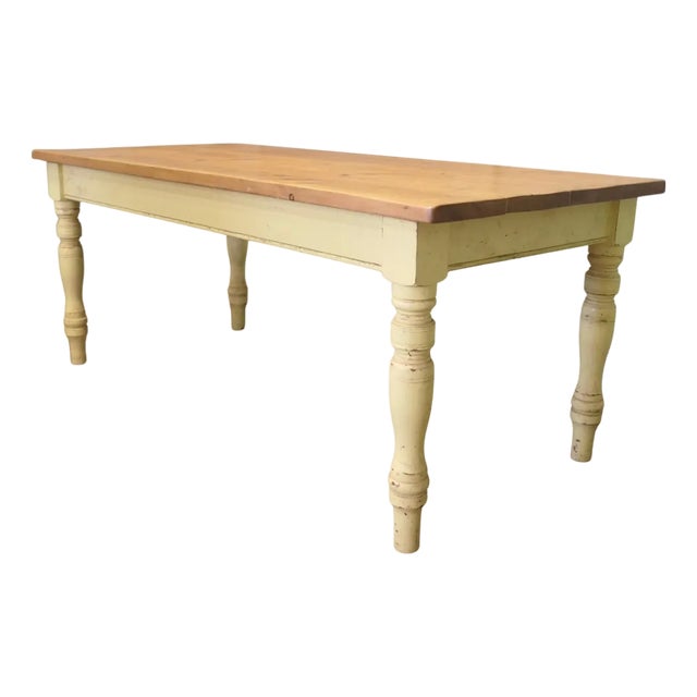 Long Pine Farmhouse Table, 1950s For Sale