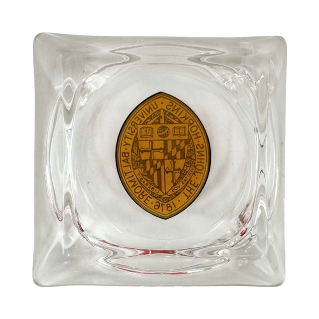 Vintage Johns Hopkins University Glass Ashtray Dish For Sale In Washington DC - Image 6 of 7
