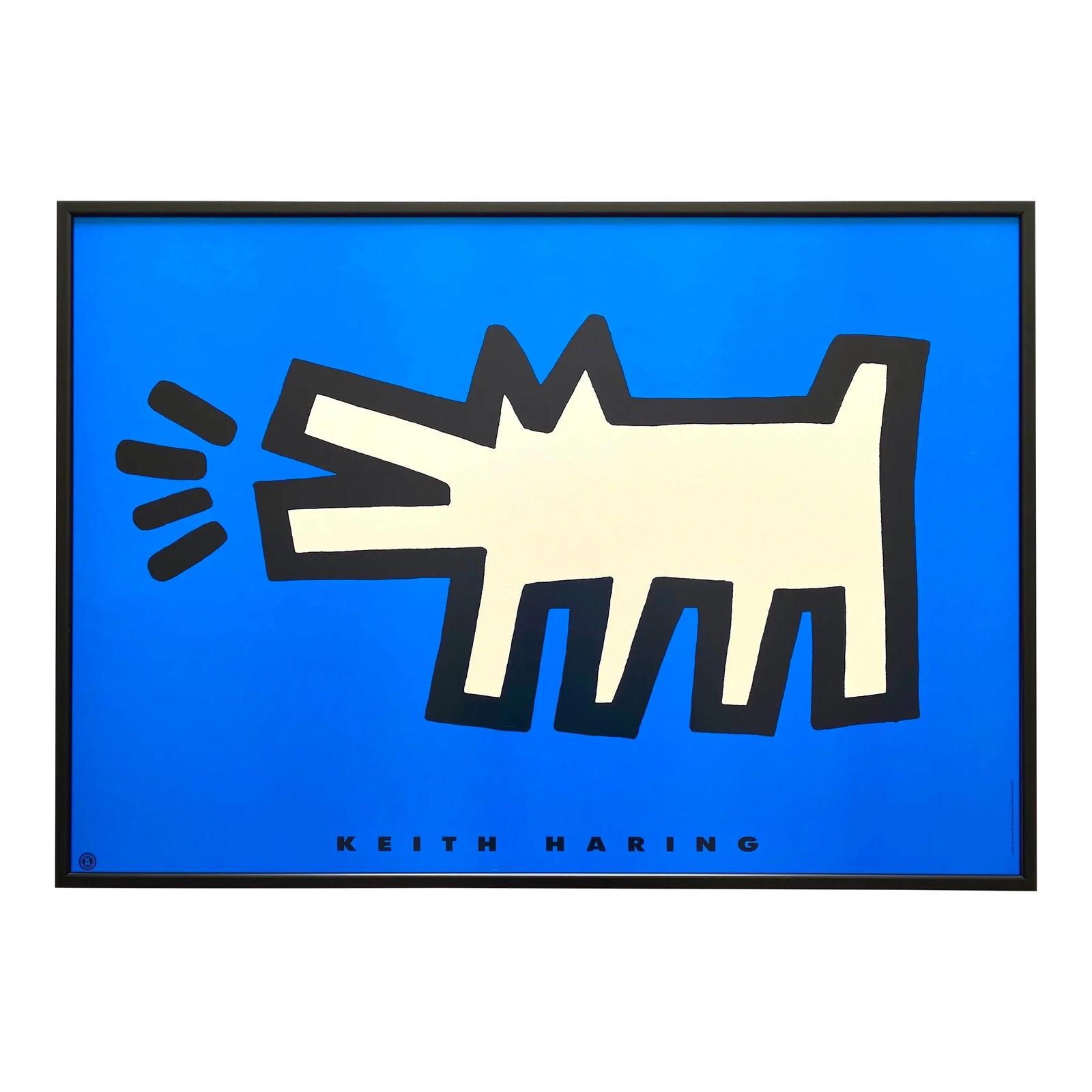 Keith Haring Estate Vintage 1994 Lithograph Print Framed Pop Art