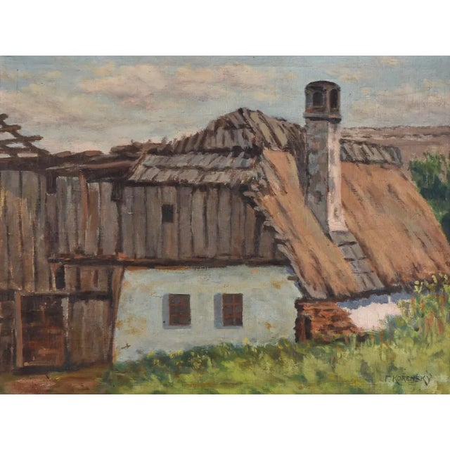 Signed lower right F Korensky. From collection of Czech Republic diplomat. Absolutely love the frame on this piece. Full...