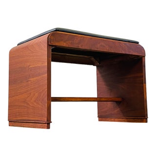 Art Deco Waterfall Style Walnut Footstool For Sale