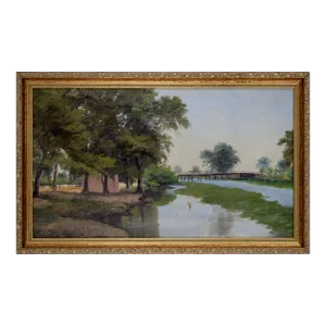 Early 20th Century Bay Area California Landscape With Bridge by Florence Bugbee Banham