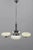 Vintage Art Deco Chrome Pendant Light with Cream Opaline Glass Shades, 1930s For Sale - Image 3 of 13