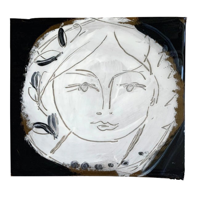Greek Face No. 2, Ceramic, Cardboard, Drawing, Painting For Sale