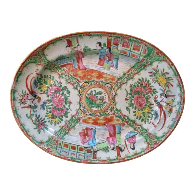 19thc Chinese Export Rose Medallion Platter For Sale