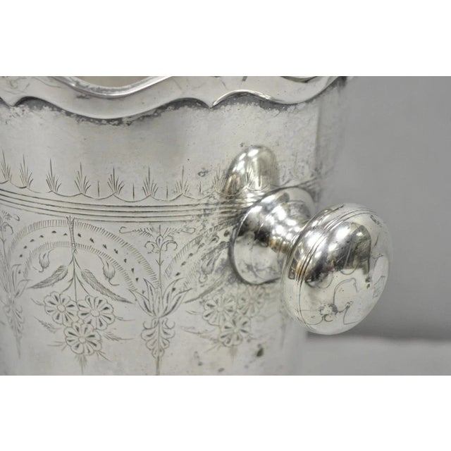 Metal Antique Silver Plated English Regency Style Champagne Chiller Ice Bucket, India For Sale - Image 7 of 14