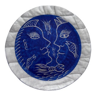 1960s Ulrica Hydman-Vallien for Kosta Boda - "Kaboka Faces" Glass Plate Centerpiece For Sale