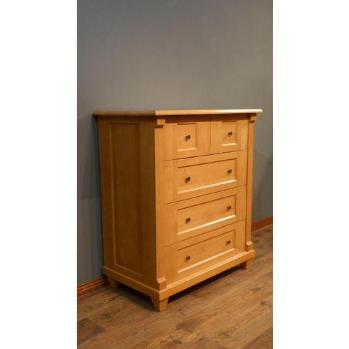 Five-Drawer Linen Chest in Alder For Sale - Image 5 of 9