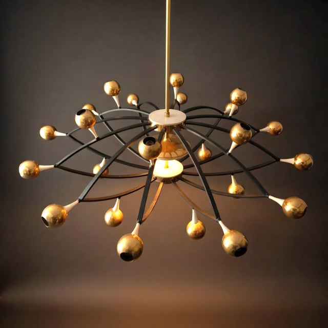 Mid-Century Sputnik Chandelier by Oscar Torlasco for Lumi, 1950s For Sale - Image 6 of 14