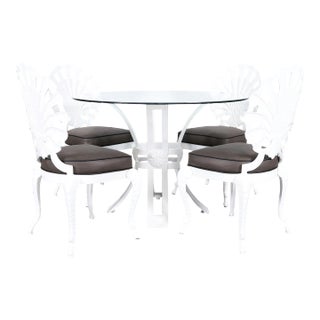 Vintage Aluminum Shell Back Dining Set Attributed to Brown Jordan, 1970s For Sale