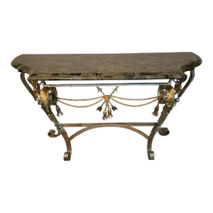 Maitland Smith Marble Regency Style Sofa Table