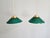 Gold Art Deco Conical Green Opaline Pendant Lights, Set of 2 For Sale - Image 8 of 17