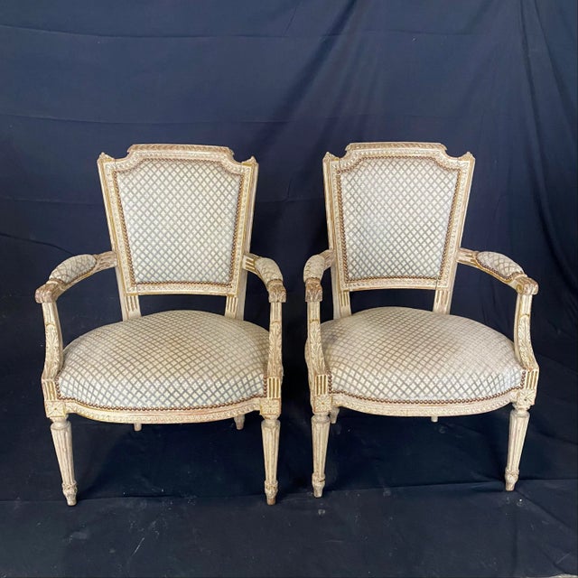 French Louis XVI 19th Century Armchairs -A Pair For Sale - Image 13 of 13