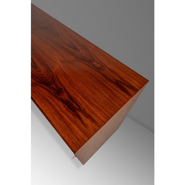 Mid-Century Danish Modern Rosewood Credenza / Cabinet W/ Tambour Door Attributed to Marius Byrialsen for Nipu Møbelfabrik, Denmark, C. 1960s For Sale - Image 13 of 18