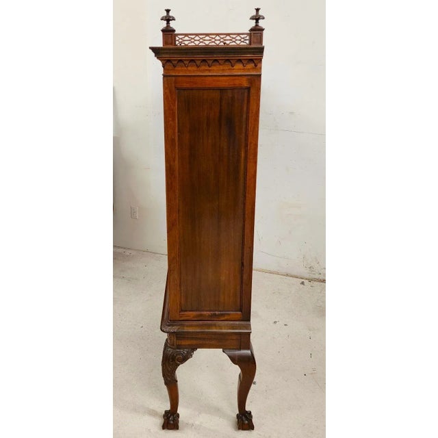 Antique Walnut China Cabinet Chippendale by Royal Furniture Co For Sale In Miami - Image 6 of 15