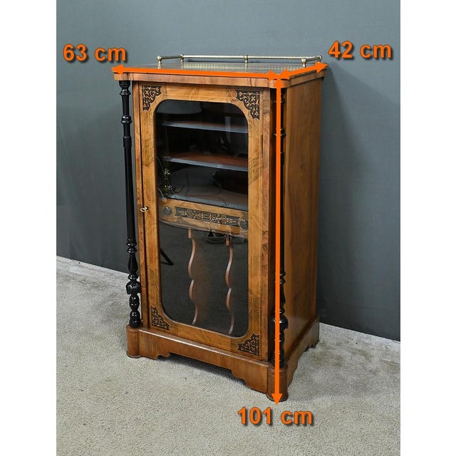 Charles X Style Burl Walnut Music Cabinet For Sale - Image 15 of 18