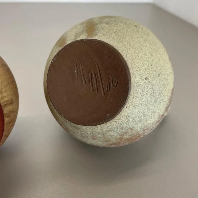 Ceramic Studio Pottery Vase from Hartwig Heyne Ceramics, Germany, 1970s, Set of 2 For Sale - Image 18 of 18
