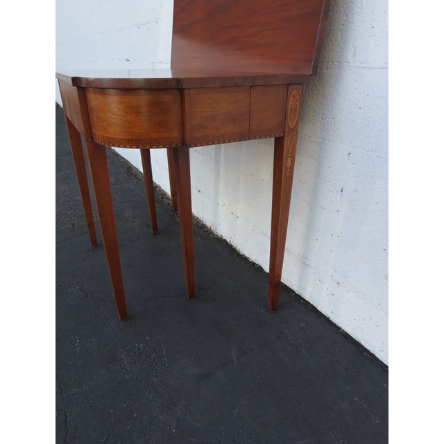 Mahogany Inlay Console Card Dinette Dining Extension Table 6082 For Sale - Image 11 of 17