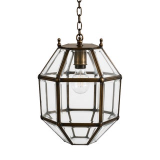 Antique Vienna Secession Pendant Lantern with Beveled Glass attributed to Adolf Loos, Vienna, 1900s For Sale