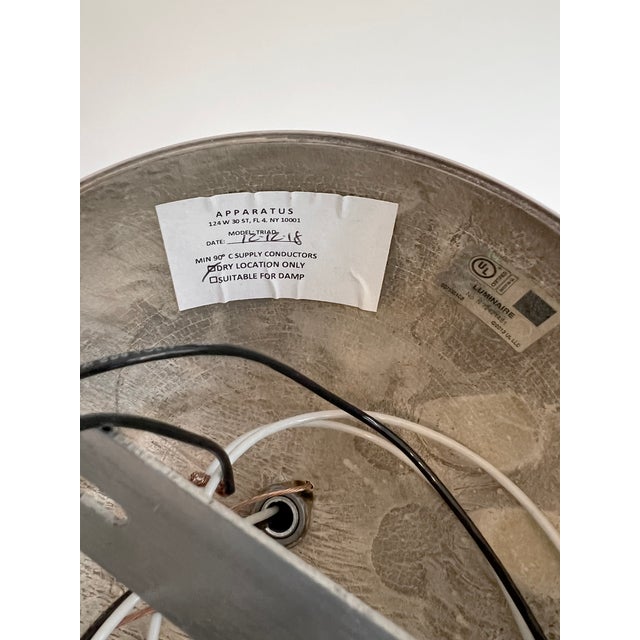 Apparatus Studio Triad 3 Pendant in "Tarnished Silver" and Porcelain For Sale - Image 9 of 9