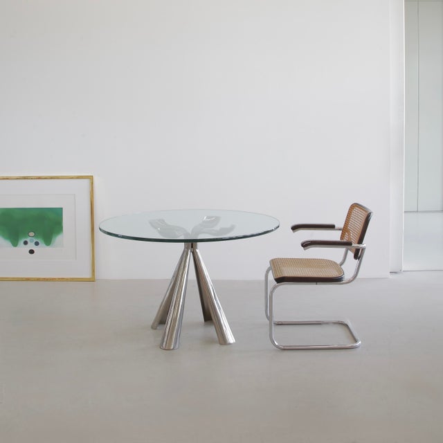Metal Round Dining Table by Vittorio Introini for Saporiti, 1972 For Sale - Image 7 of 8