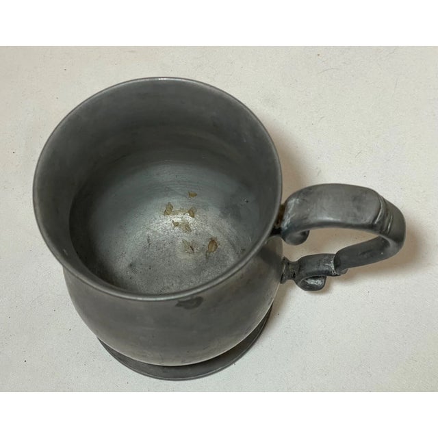 Rare Antique 18th Century Handmade Pewter Beer Mug Stein Early Touch Mark 1700's For Sale In New York - Image 6 of 11