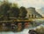 This is a beautiful English antique oil on canvas painting, " Cattle Watering in a Lochland Landscape" by William Langley...
