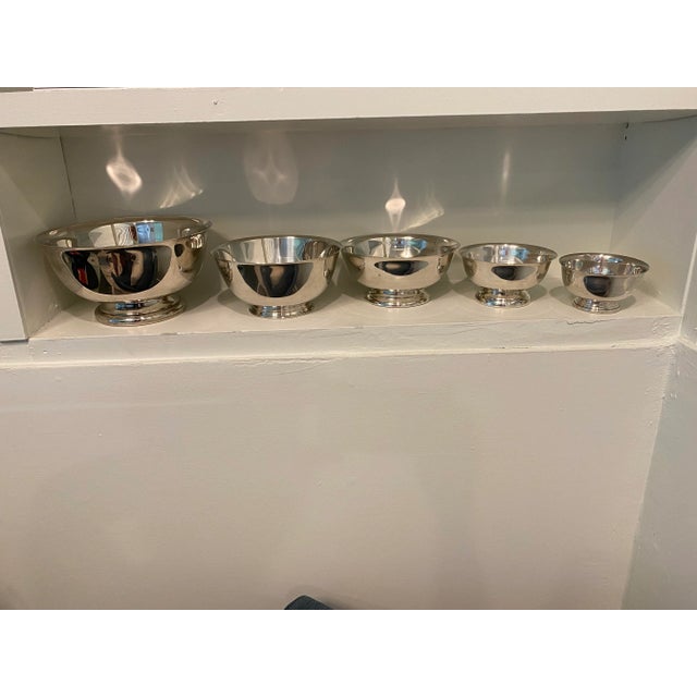 Mid-Century Modern Vintage Silverplate Bowls - Set of 5 For Sale - Image 3 of 12