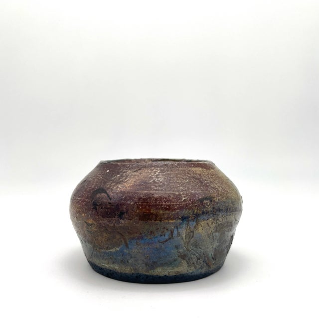 Original Studio Pottery Soda-Fired Glaze Cachepot For Sale - Image 4 of 12