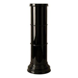 RL 10 Cylindrical Pedestal in Licorice Glossy Varnished Aluminum by Caspal For Sale