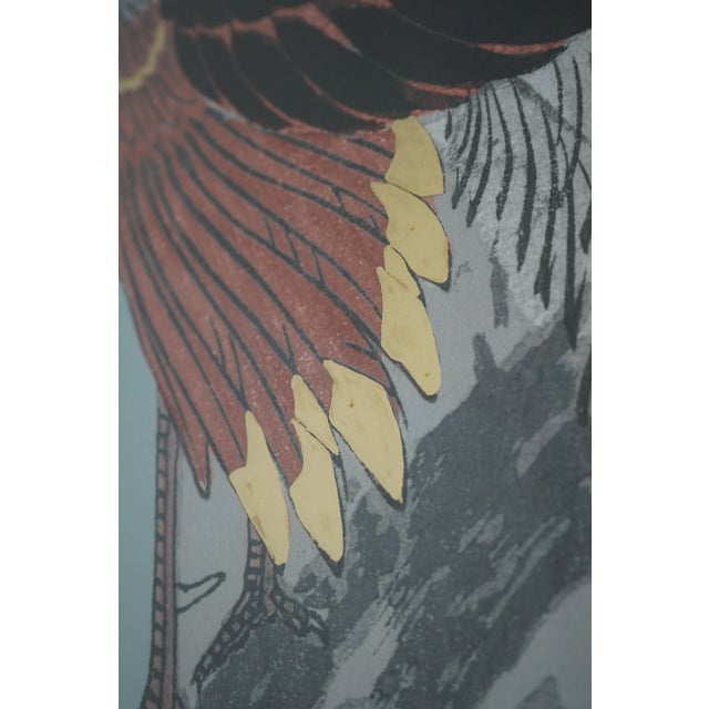 Pair Gold Framed Modern Design Peacock Prints For Sale - Image 9 of 13