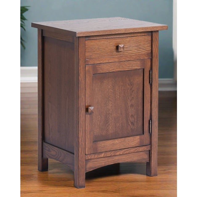 Mission 1 Door 1 Drawer Nightstand - Walnut Stain For Sale - Image 10 of 10