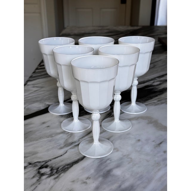 Watts, London Florentine Renaissance White Goblets - Set of 6 For Sale - Image 10 of 12