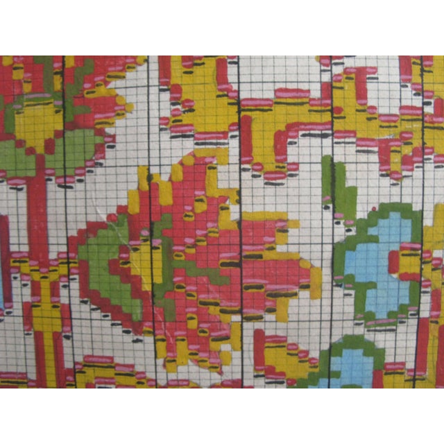 Antique Textile Design Gouache on Paper For Sale - Image 6 of 7