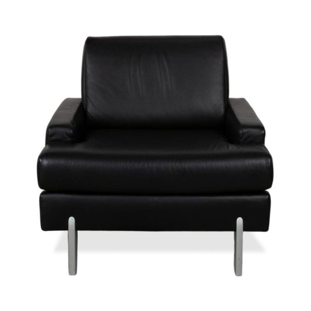 AK 644 3-Seater Sofa and Lounge Chair in Black Leather from Rolf Benz, Set of 2 For Sale - Image 16 of 18