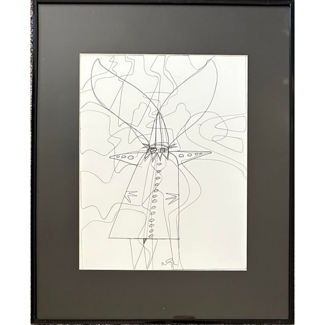 Abstract Abstract Figural Drawing by Artist Wayne Cunningham For Sale - Image 3 of 6