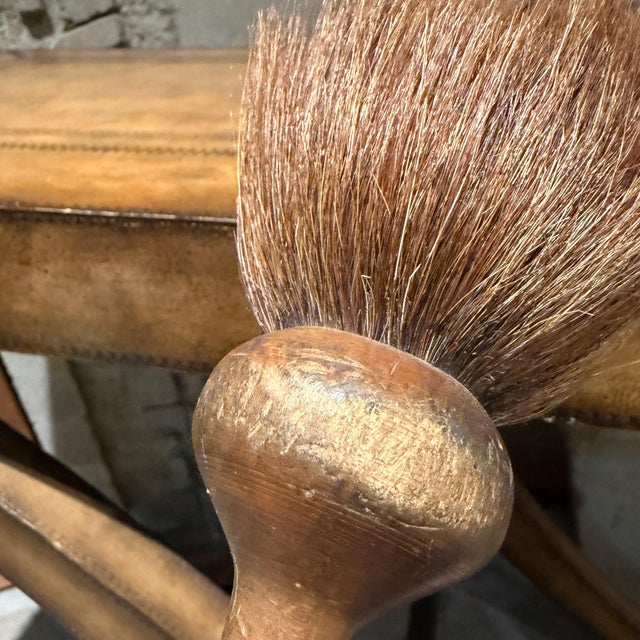 Antique Shaving Brush Turned Wood Handle Horsehair or Badger Hair For Sale - Image 12 of 14