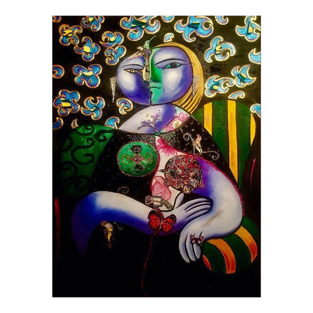 Leticia de Prado, Butterfly, 2020, Oil & Mixed Media on Canvas For Sale