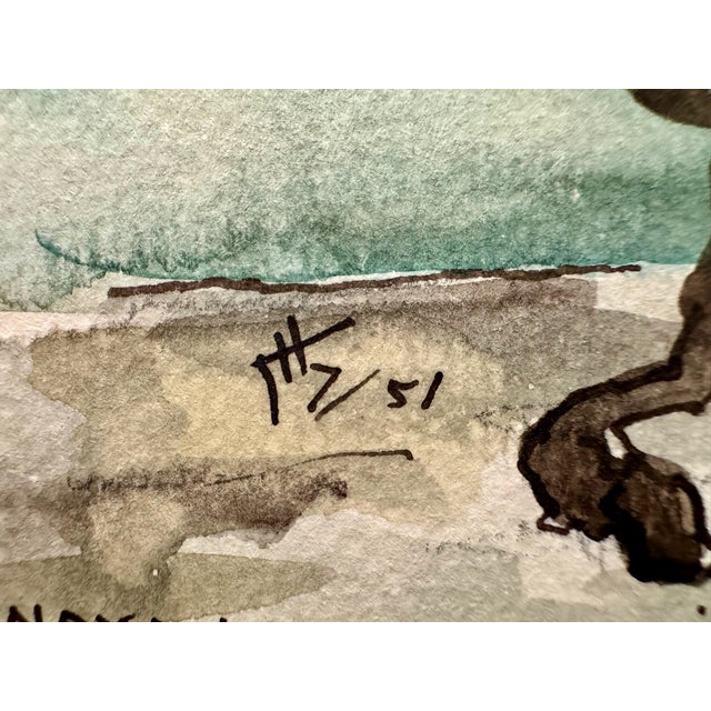 Henry Emil Salloch Original Watercolor on Paper Tenaya Lake, 1951. For Sale In Atlanta - Image 6 of 8